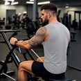 thumbnail image 6 of Domuza Mens Tank Tops Quick-Dry Athletic Stretch Sleeveless Running Muscle Shirt for Gym Beach & Casual Summer Light Gray M, 6 of 6