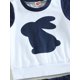 thumbnail image 5 of Conjunto De Camiseta De Manga Corta Con PatróN De Conejo Para Bebé Y Pantalones Cortos EláSticos XBTCLXEBCO Azul;6-12 Meses, 5 of 6