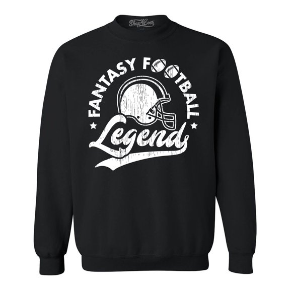 Shop4Ever Men's Fantasy Football Legend Crewneck Sweatshirt X-Large Black