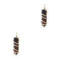 thumbnail image 3 of yingyy Wire Wrapped Charm Hanging Pendant Colorful Exquisite Crystal Crafting Necklace Keychains Earrings Accessories Brown 2Set, 3 of 6