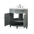 "Thomasville 24"" Gray Wood Corner Bathroom Vanity with Sink and Marble