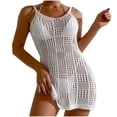 thumbnail image 3 of Sentmoon Swim Cover Up for Women Sleeveless Swimsuit Loose Fit Plus Size Crew Neck Womens Cardigans Summer Holiday for Beach and Pool White Free Size, 3 of 9