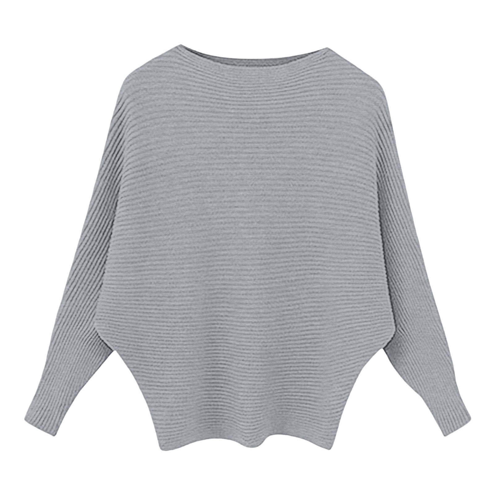 Pull Femme Manches Longues Col Rond - Coupe Chauve-souris Douce Et Ample Pour Automne 2025