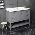 thumbnail image 2 of Pemberly Row 48" Traditional Wood Bathroom Cabinet with Top/Sink in Gray, 2 of 9
