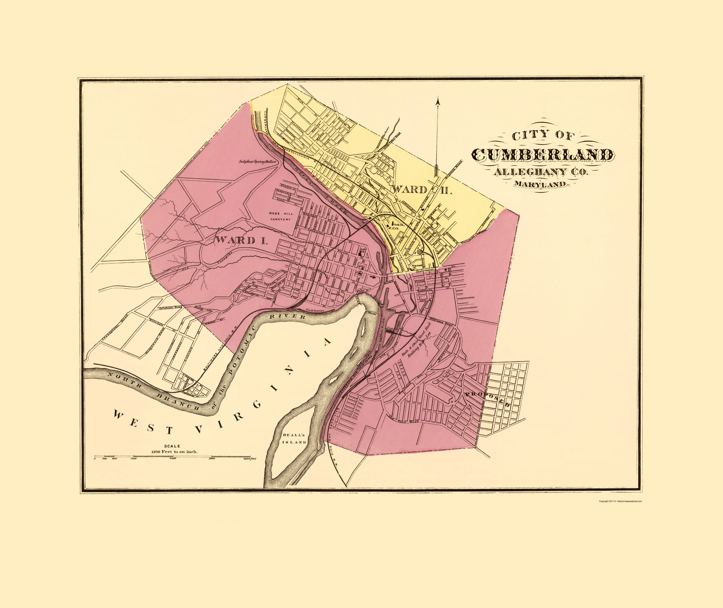 Cumberland Maryland Stedman 1873 23 X 2737