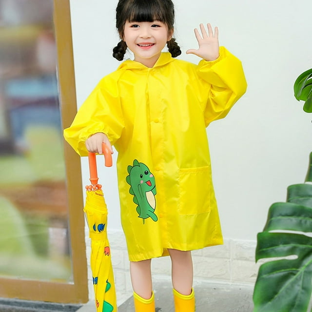 EGNMCR Raincoat for Kids Toddler Kids Baby Girls Solid Color Rainwear Children Raincoat Waterpoof Rain Hooded Jacket Coat Girl Server