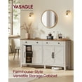 thumbnail image 1 of VASAGLE Armoire de Bar à Café Style Ferme avec 2 Tiroirs et Tablettes Ajustables - Buffet de Rangement de Cuisine, Blanc Rustique et Brun Miel, 1 of 6
