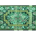 thumbnail image 1 of Ahgly Company Machine Washable Indoor Rectangle Medallion Turquoise Blue French Area Rugs, 2' x 5', 1 of 4