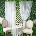thumbnail image 3 of White Floral Lace Sheer Rod Pocket Curtain Panel Semi Transparent Airy Light Filtering For Bedroom Living Room Window Treatment, 3 of 7
