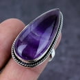 thumbnail image 2 of Natural Amethyst Gemstone Handmade 925 Sterling Silver Jewelry Ring Size 7, 2 of 2