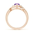 thumbnail image 2 of ANGARA Natural Criss-Cross Marquise Amethyst Solitaire Ring with Diamonds in 14K Rose Gold for Women (Size-10x5mm) | February Birthstone, Anniversary, Jewelry Gift for Women | Natural Amethyst Ring, 2 of 8