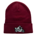 thumbnail image 5 of Moto Bike Embroidered 12 Inch Long Knitted Beanie - Maroon OSFM, 5 of 5