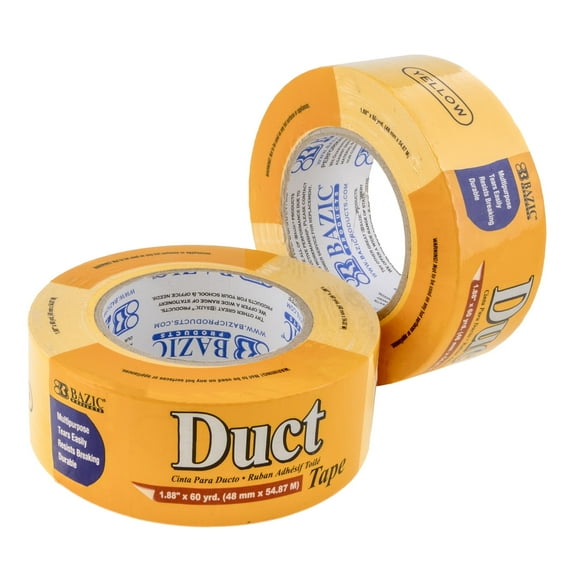 BAZIC Yellow Duct Tape 1.88" X 60 Yards, Tear by Hand, 4-Pack