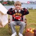 thumbnail image 4 of Disney Cars Lightning McQueen Boys Hooded Sweatshirt Toddler Pullover Racing Hero Print Tie-Dye Hoodie Kids Red Top Sizes 2-9Y, 4 of 6