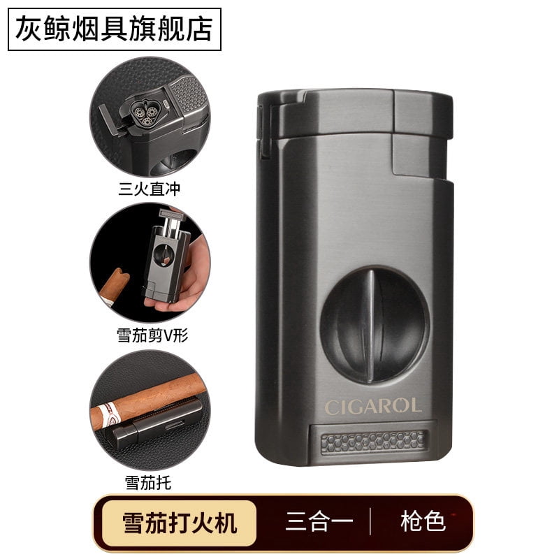 cigar lighter cigar lighter high-end three-in-one cigar special lighter cigar windproof lighter
