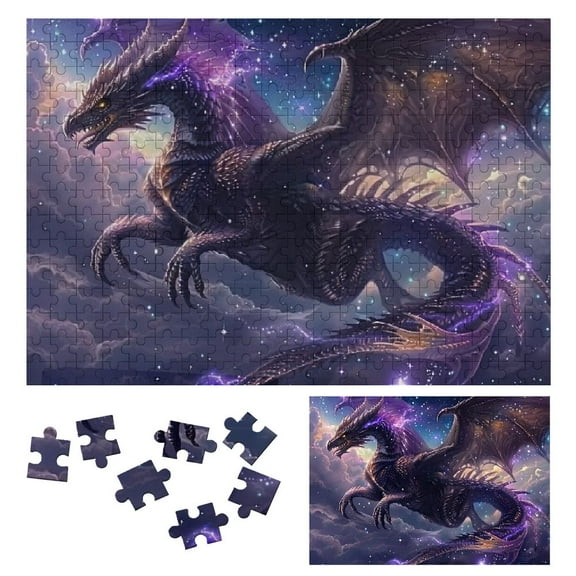 Shiartex Dragon Stars Print Wooden Jigsaw Puzzle Challenging Difficult Wood Puzzles for Adults - Gift for Family Friends 300 PCS