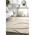 thumbnail image 3 of nuLOOM Carolyn Modern Shag Area Rug, 7' 10" Round, Cream, 3 of 7