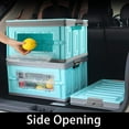 thumbnail image 3 of Foldable Car Trunk Organizer Storage Box Portable Collapsible 30 Liters Car Trunk Plastic Box with Secure Buckle Lid and Side Opening,  Blue, 3 of 6