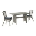 thumbnail image 2 of Alaterre Asti All-Weather Wicker 3-Piece Outdoor Dining Set with 30" H Table with Glass Top and Two 37" H Dining Chairs, Gray, 2 of 3