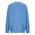 thumbnail image 4 of Oversized Sweater for Women Solid Color Round Neck Knitted Long Sleeve Loose Pullover Jumper Plus Size Winter Tops(Light Blue,XXXXL), 4 of 4