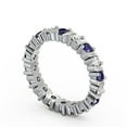 thumbnail image 2 of 1.41 Ct Round Cut Blue Sapphire Real Diamond Beautiful Engagement Eternity Band for her 14K White Gold Size 5, 2 of 7