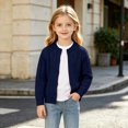 thumbnail image 5 of Auroural Girls Cardigan Sweaters Size 10-12 Girls' Fall and Winter Knitted Cardigan Sweater Solid Color Casual Sweater Coat 2-13Years, 5 of 9
