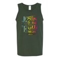 thumbnail image 2 of Wild Bobby, Jesus Is The Way John 14:6 Bible Verse, Inspirational/Christian, Men Graphic Tank Top, Forest Green, Small, 2 of 3