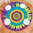 thumbnail image 2 of Rainbow Tie Dye Mandala Pattern Round Fitted Tablecloth with Elastic Edge,Dining Table Cover Waterproof,Outdoor Round Tablecloth for Camping,Dining,Indoor and Outdoor, 2 of 7