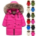 thumbnail image 4 of EnJoCho Kids Long Parka Coats Winter Padded Waterproo𝖿 Puffer Jackets Boys Girls Fa𝗎x-F𝗎r Hood Quilted Snow Ski Down Outwear Thermal Insulated Windproof Hooded Winter Coat, 4 of 4