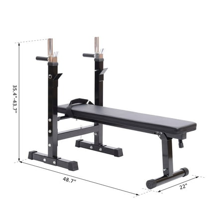 Adjustable Weight Bench Folding Lifting Flat Incline Black