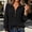 Black, variant on Women's Half-Zip Knit Pullover Acrylic Regular Fit Cable Ribbed Long Sleeve for Daily Wear