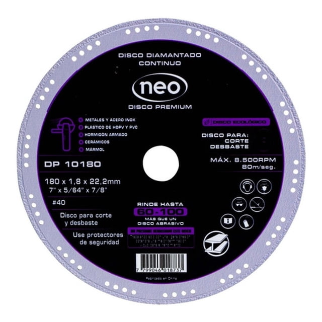 Disco Diamante Rin Continuo Multimaterial 7x7/8 Neo Dp10180 NEO DP10180
