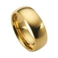 thumbnail image 2 of Gold Plated 8mm Polished Tungsten Carbide Wedding Ring Classic Half Dome Band, 2 of 6