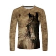thumbnail image 2 of EGNMCR T-shirt Décontracté à Col Rond Long pour Homme, T-shirt Rétro à Impression 3D de Cheval à Col Rond à Manches Longues pour Homme pour le Printemps et l'Automne,, 2 of 7
