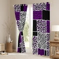 thumbnail image 3 of jejeloiu Chic Zebra Pattern Curtains Pack of 2 (42x84 Each),Jungle Cheetah Pattern Curtains Blackout,Purple White Black Grid Bedroom Curtains For Men Women,Super Cozy Room Decor, 3 of 6