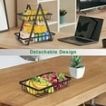 thumbnail image 3 of Freaswind 2 Tier Countertop Fruit Basket Bowl for Kitchen, Kitchen Counter Metal Wire Storage Basket Fruits Stand Holder Organizer for Bread Snack Veggies Produce Rectangular, Black, 3 of 9