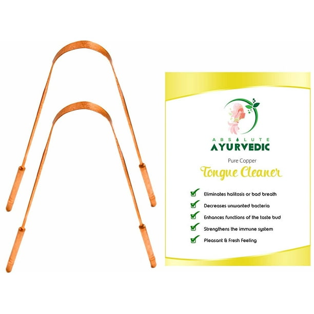 Pack of 2 Copper Tongue Scraper Cleaner by Absolute Ayurvedic Walmart