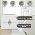 thumbnail image 4 of Shelyn White Teddy Sherpa & Chrome Glass Top Nightstand, 4 of 9