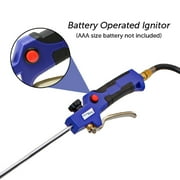 Flame King Propane Torch Kit, Heavy-Duty Adjustable Flame Weed Burner with Battery-Operated Igniter, Black/Blue/Silver