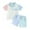 White-1, variant on Girl Outfits 12-18 Months Twin Baby Girl Outfits, Mother's Day Infant and Toddler Clothing Girls Short Sleeve Collar Color Contrasting T-shirt Top+Elastic Waist Shorts Two Piece Set
