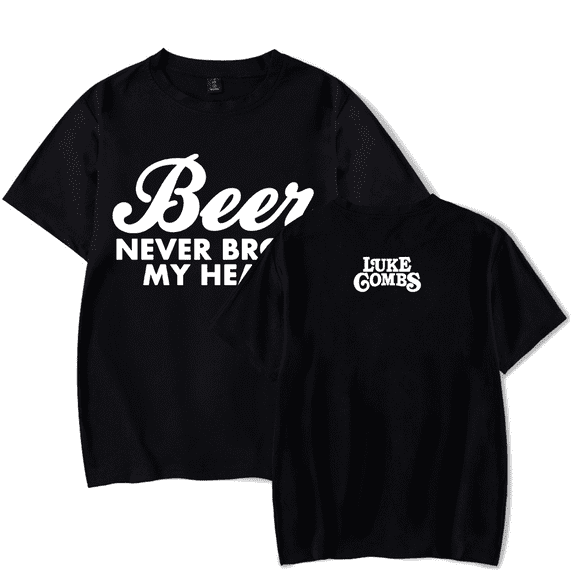 Luke Combs Merch T-Shirt Beer Never Broke My Heart Crewneck Top T Shirts Women Men Top Tees