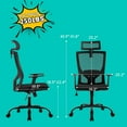 thumbnail image 3 of Furinno Home Office Ergonomic Swivel Chair with Adjustable Headrest, Black, 3 of 6