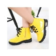 thumbnail image 6 of SIMANLAN Boys Girls Ankle Boots Kids Lace Up Waterproof Combat Shoes With Side Zipper for Toddler/Little Kid/Big Kid Yellow 10C, 6 of 9