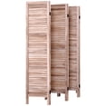 thumbnail image 6 of Wooden Room Divider Classic Venetian 6 Panel Wood Slat 67"H Light Brown, 6 of 8