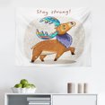 thumbnail image 1 of Moose Tapestry, Words Stay Positive Deer Boho Retro Colorful Antlers Under Rain Hearts, Fabric Wall Hanging Decor for Bedroom Living Room Dorm, 2 Sizes, Multicolor, by Ambesonne, 1 of 1