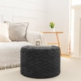 thumbnail image 5 of Round Pouf Ottoman 20x20x14 Inches Boho Poof Home Decor Floor Pouffe Ottoman Foot Rest for Couch Sofa Bean Bag Chairs Living Room Bedroom Dark Gray, 5 of 17