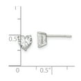 thumbnail image 2 of 925 Sterling Silver Snap setting Post 6mm Love Heart 3 Prong Cubic Zirconia Stud Earrings 6x6mm Wide Stud Earring for Wo, 2 of 2