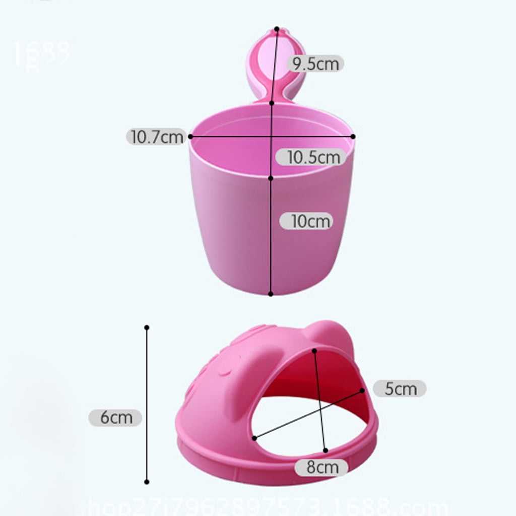 Tasse De Rinçage/shampoing Pour Bébé - Protège Les Yeux De L'eau - Design Ours/poisson Mignon - Facile à Utiliser (rose) - 5