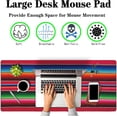 thumbnail image 2 of Desktop Mat Colorful, Desk Mouse Pad Gaming Desk Mats, Office Items Non-Slip Rubber Base Waterproof with Stitched Edges, 35.4 X 15.7 inch for Work/Game/Office/Home Mexican Stripes Style, 2 of 6
