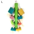 thumbnail image 2 of Flmtop Pet Bird Parrot Wood Blocks Cotton Rope Cage Hanging Standing Play Chew Toy Random Color, 2 of 9